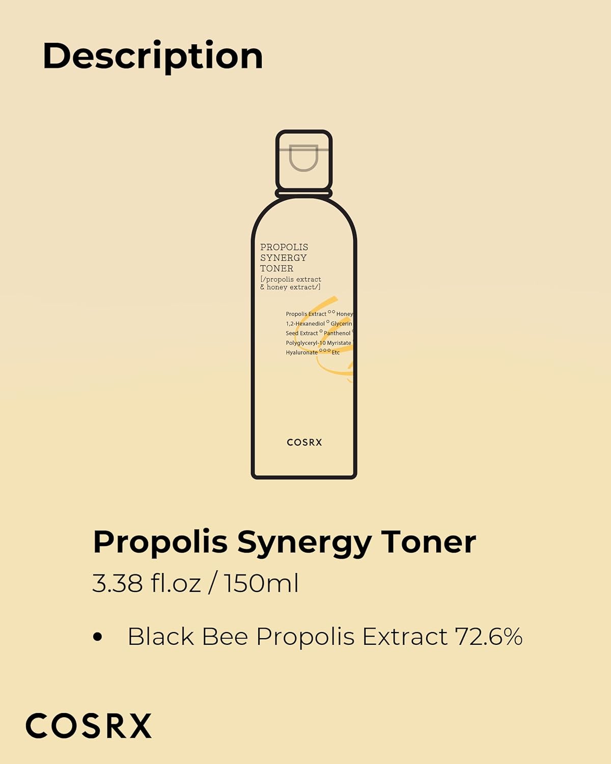 COSRX Full Fit Propolis Toner 72% Propolis Extract, Korean Glow Toner for Face, Healthy Glow Boosting, Hydrating Dewy Essence for Soft Plump Skin, Korean Skincare 150ml