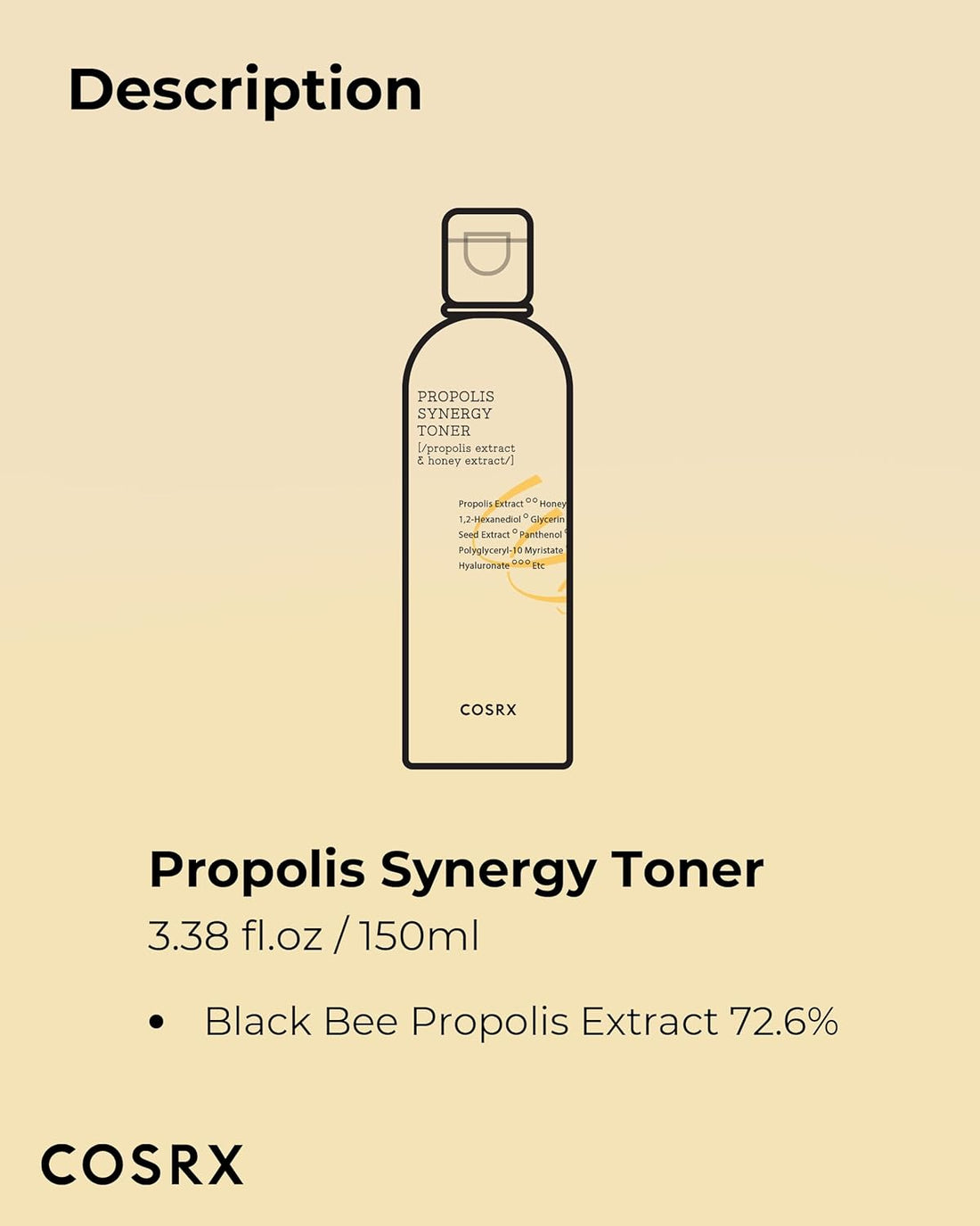 COSRX Full Fit Propolis Toner 72% Propolis Extract, Korean Glow Toner for Face, Healthy Glow Boosting, Hydrating Dewy Essence for Soft Plump Skin, Korean Skincare 150ml