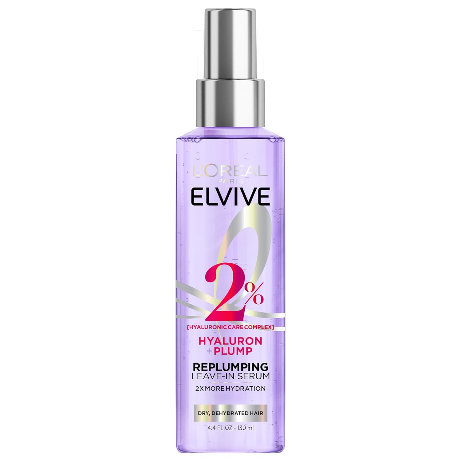 L'Oreal Paris Elvive Hyaluron Plump Moisture Plump Hair Serum for Dehydrated, Dry Hair with Hyaluronic Acid Care Complex, Paraben-Free, 4.4 Fl Oz Halalzen