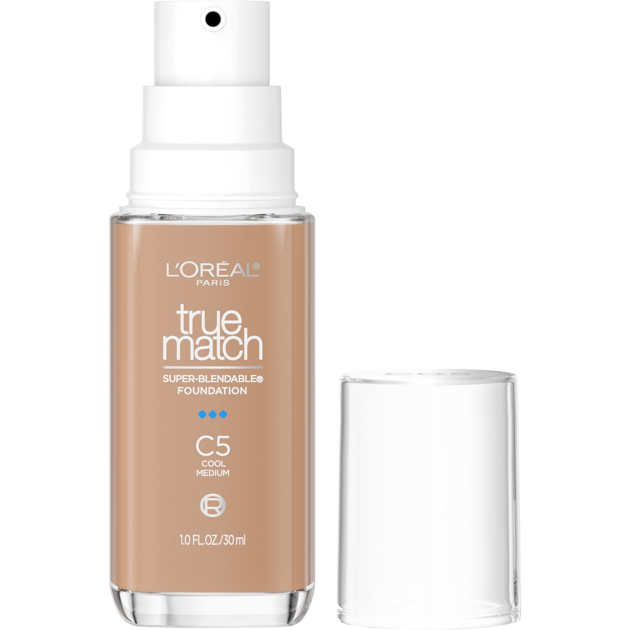 L'Oreal Paris True Match Super-Blendable Foundation, Flüssig-Foundation mit mittlerer Deckkraft, N3, Hell-Mittel, 30 ml