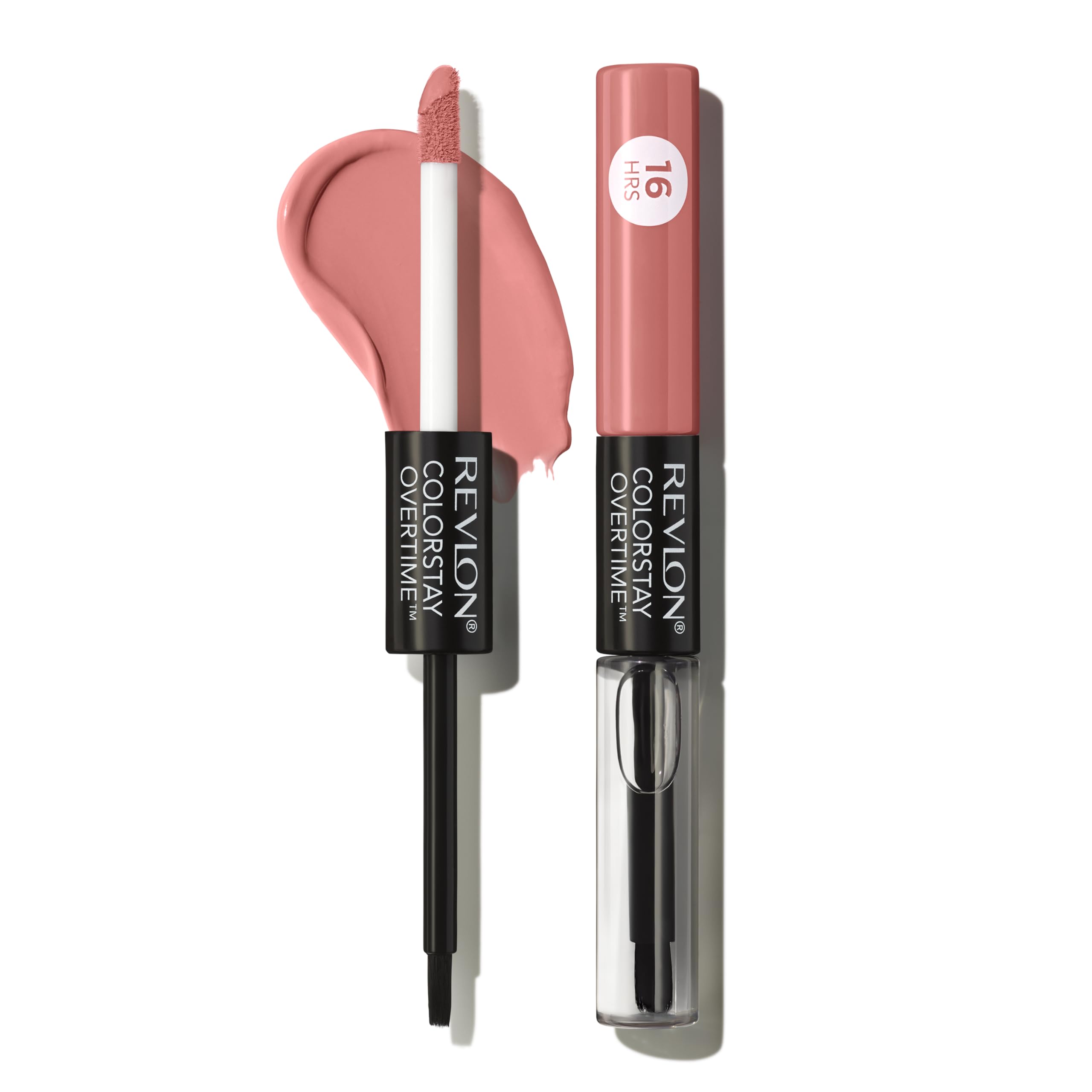 Revlon Liquid Lipstick with Clear Lip Gloss, ColorStay Overtime Lipcolor, Dual Ended with Vitamin E, 370 Everlasting Rum, 0.07 Fl Oz