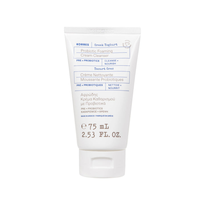 KORRES Greek Yoghurt Foaming Cream Cleanser, Hydrating, Deep Cleansing Skin Care, Makeup Remover, Face Wash for Women, Cream to Foam Facial Cleanser for Dry, Oily, Sensitive, Any Skin Type, 5.07 fl oz