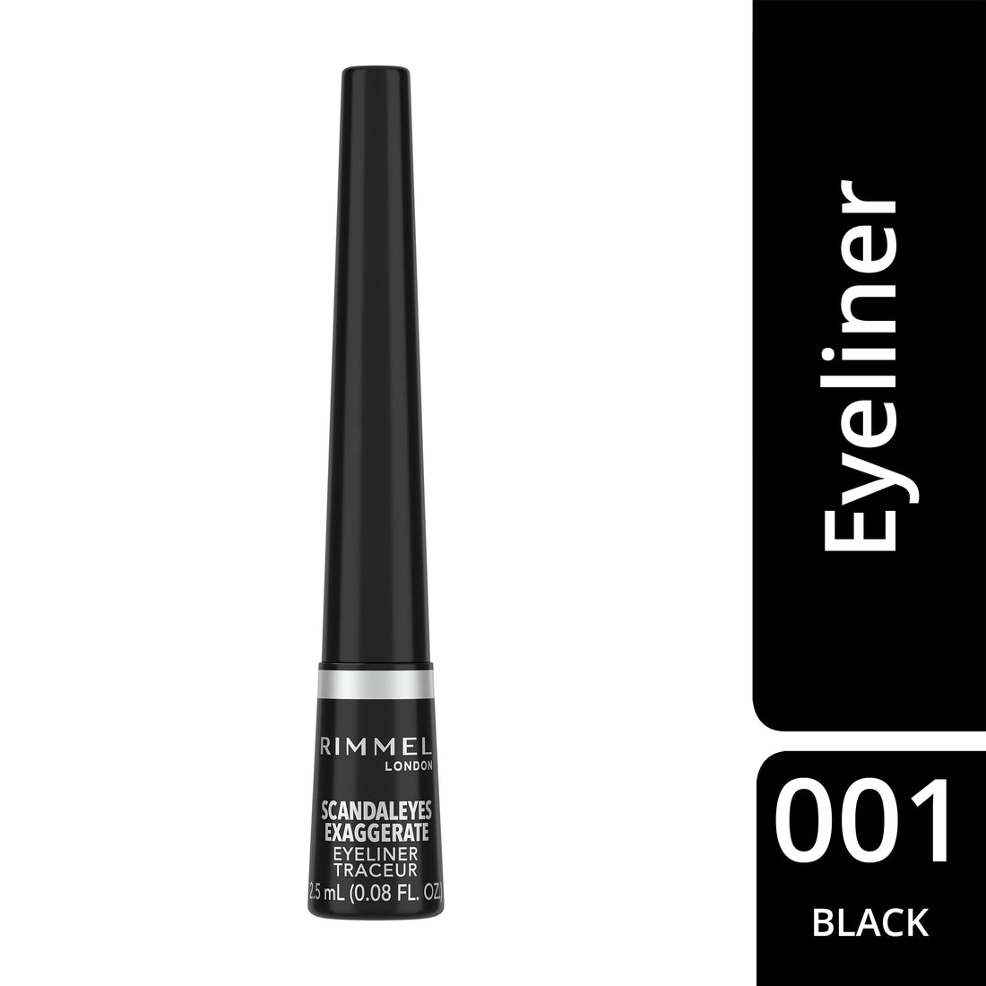 Rimmel London Exaggerate Waterproof Liquid Eyeliner, 2.5 ml, Black Halalzen