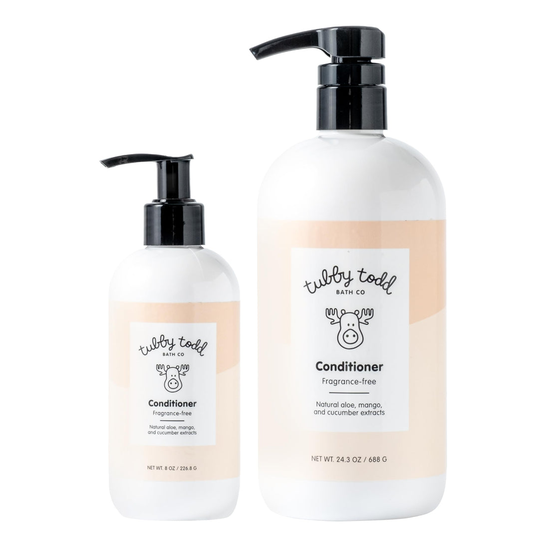 TUBBY TODD Hair Conditioner for Kids & Babies - Nourishing Frizz Control & Detangler - Lightweight, Sweet-Scented Formula - 2 Pack, 25 fl oz & 8 fl oz - Lemon Crème Halalzen