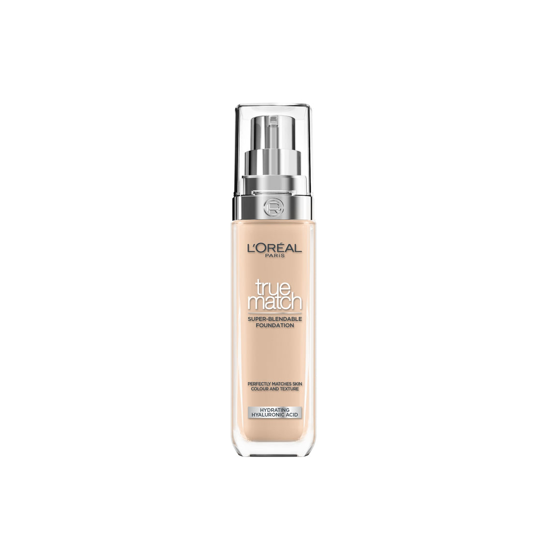 L'Oréal Paris Foundation for Face, Skincare Infused with Hyaluronic Acid, True Match Hydrating Liquid Foundation for All Skin Tones, SPF 16, 1N Ivory, 30 ml Halalzen