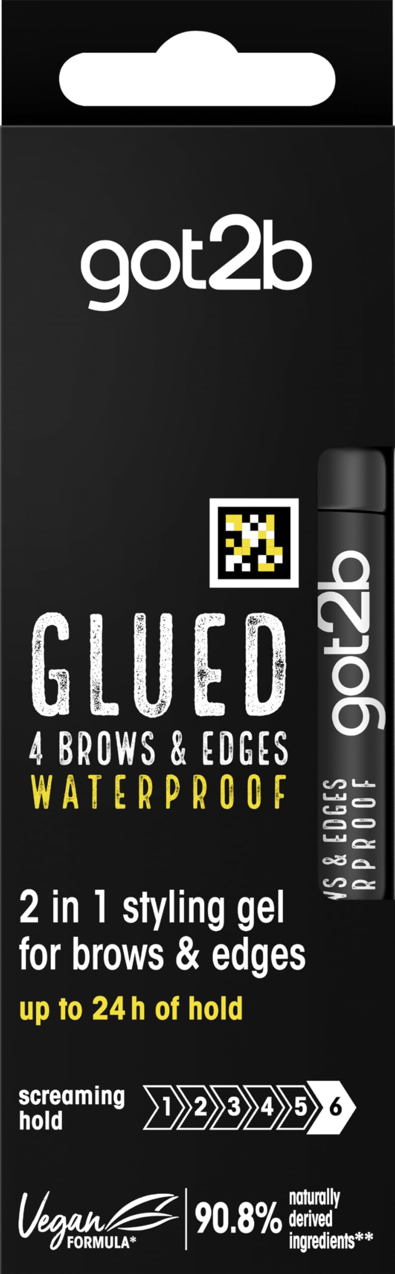 got2b Glued 4 brows & Edges Clear gel 2 in 1 16 ml, Screaming Hold Brow gel, Eyebrow Gel for Long Lasting Looks, Vegan Formula