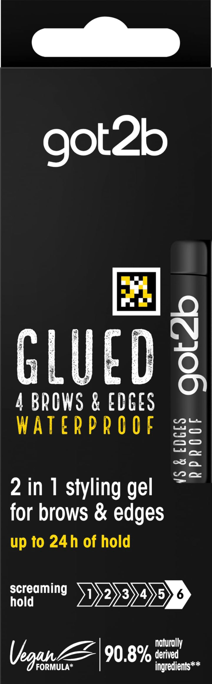 got2b Glued 4 brows & Edges Clear gel 2 in 1 16 ml, Screaming Hold Brow gel, Eyebrow Gel for Long Lasting Looks, Vegan Formula Halalzen
