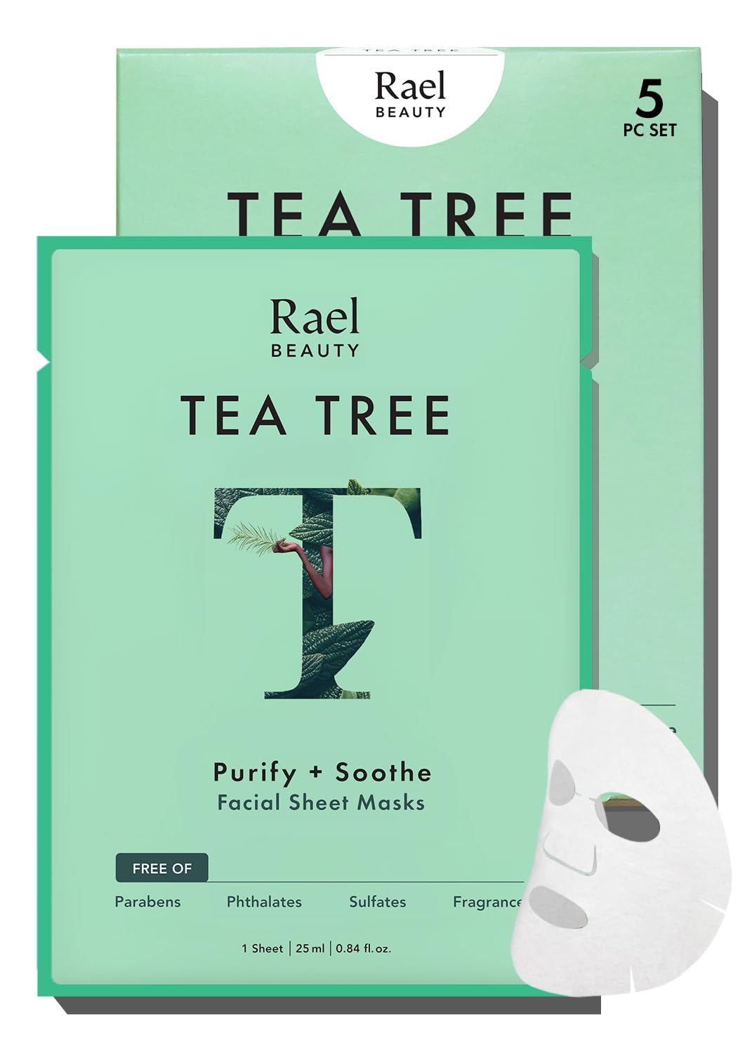 Rael Face Mask Skin Care, Collagen Face Masks - Bamboo Facial Sheet Mask, Korean Skincare, with Collagen Essence and Fruit Extracts, Nourishing and Moisturizing, All Skin Types (Collagen, 5 Sheets) Halalzen