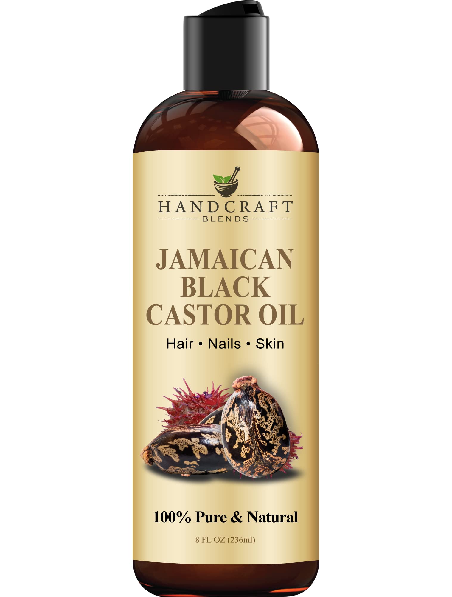Handcraft Blends Castor Oil with Rosemary and Peppermint Oil 118 ml | 100% Pure and Natural | Premium Grade Carrier Oil | Hair, Eyelashes and Eyebrows | Hair and Body