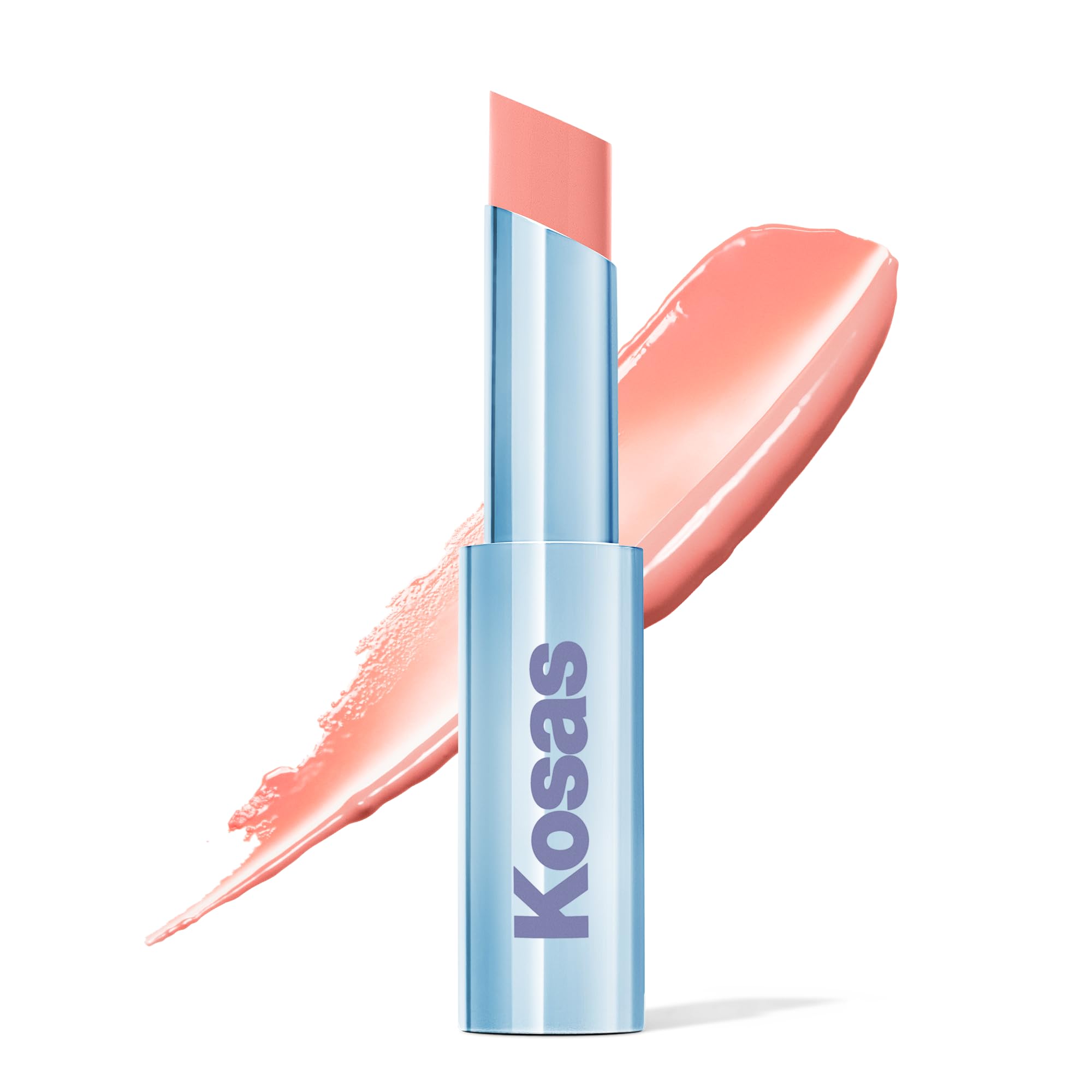 Kosas Wet Stick Moisturizing Shiny Sheer Lipstick with Ceramides, Hyaluronic acid, Peptides and Mango Butter - Soothes, Softens, and Moisturizes Lips – Heatwave