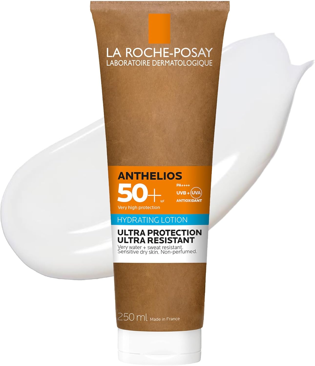La Roche-Posay Anthelios Hydrating Body Lotion SPF50+, Broad-Spectrum Sunscreen, UVB and UVA Protection, Lightweight Non-Greasy Formula, Suitable for Sensitive Dry skin, 250ml