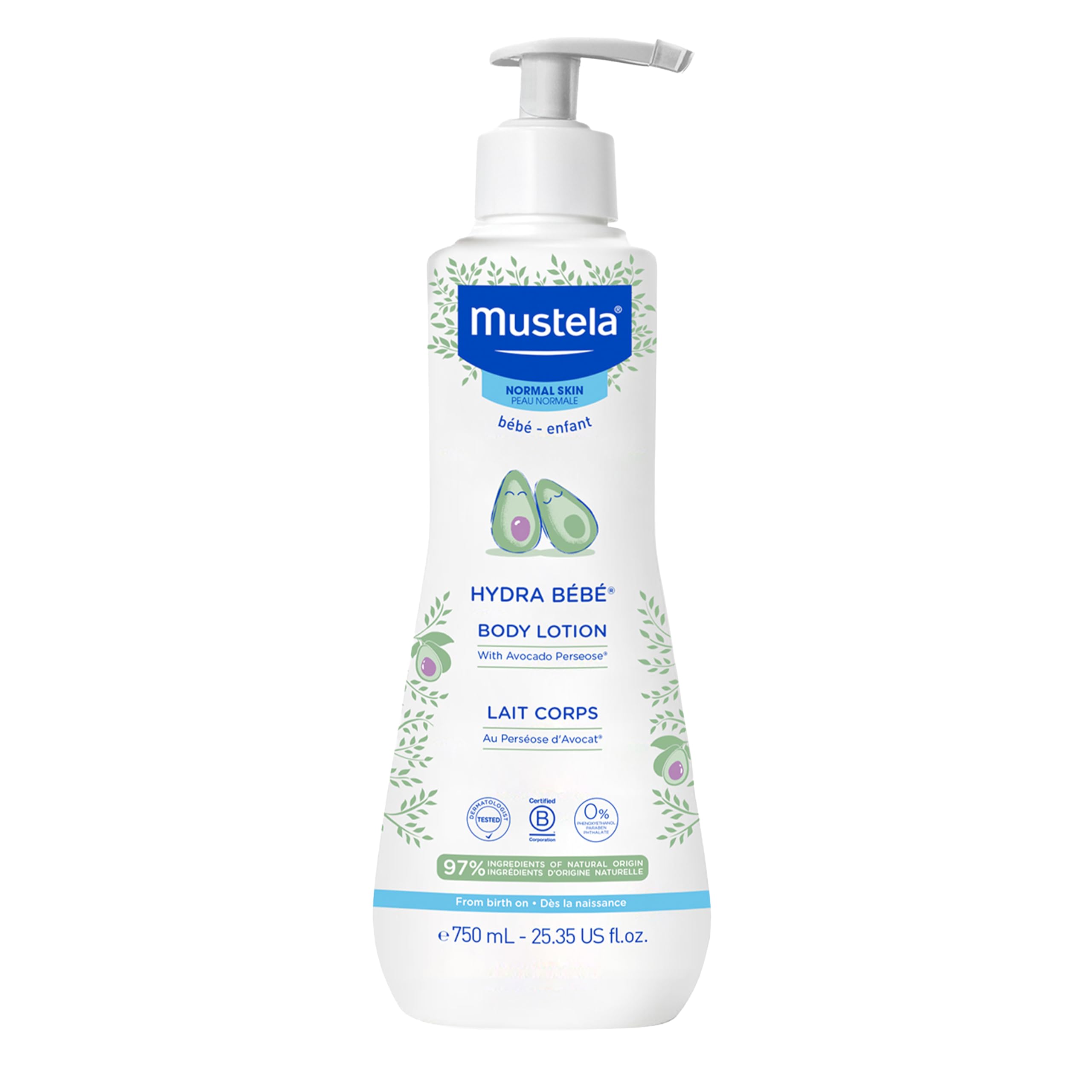 Mustela Hydra Bebe Body Lotion - Daily Moisturizing Baby Lotion with Natural Avocado, Jojoba & Sunflower Oil – Various Sizes Halalzen