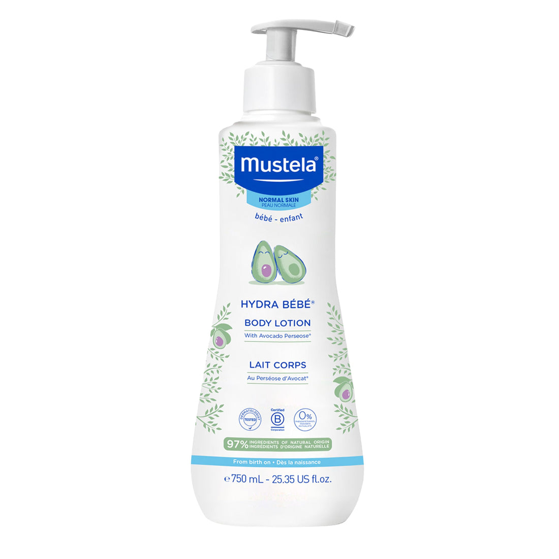 Mustela Hydra Bebe Body Lotion - Daily Moisturizing Baby Lotion with Natural Avocado, Jojoba & Sunflower Oil – Various Sizes Halalzen