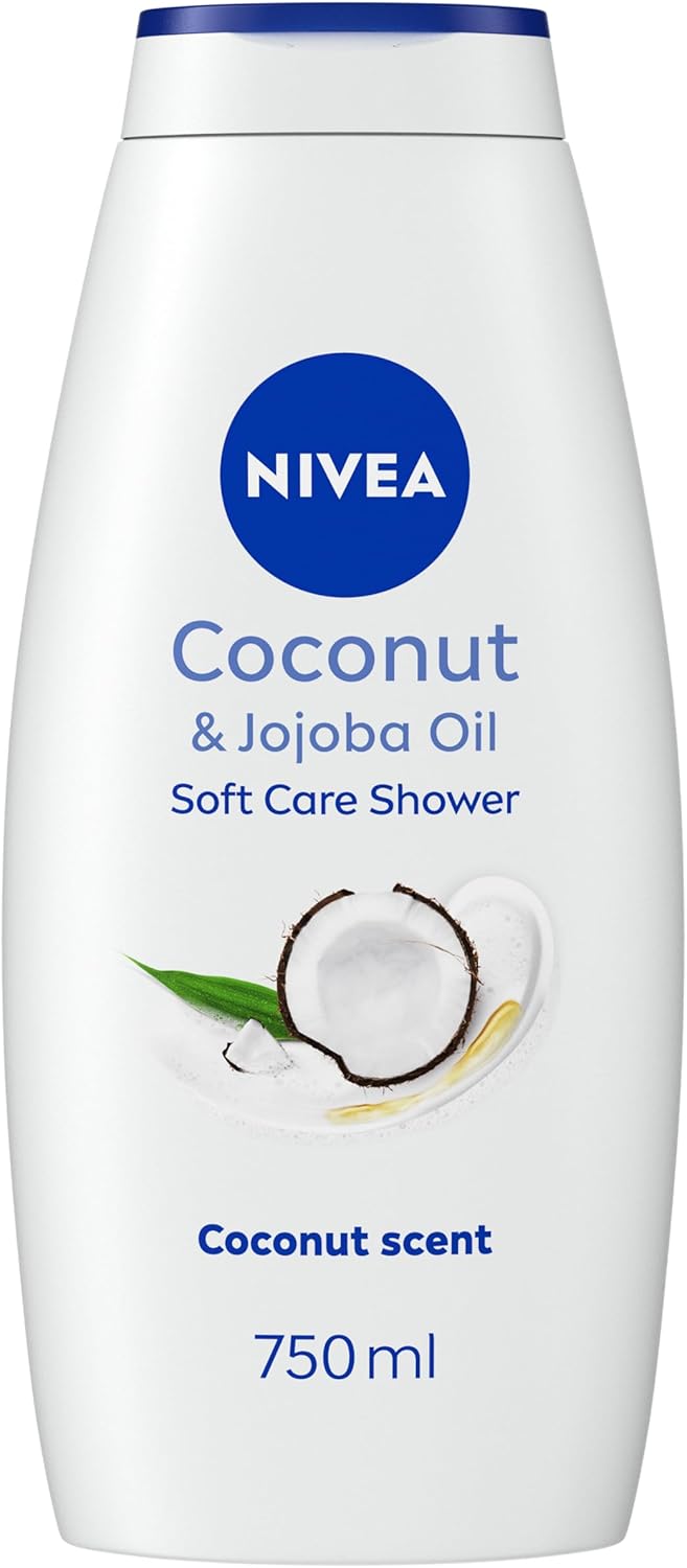 NIVEA Coconut & Jojoba Oil Shower Cream (750ml), Moisturising Body Wash with Coconut and Jojoba Oil, Luxurious Shower Gel for Women, for Soft and Supple Skin