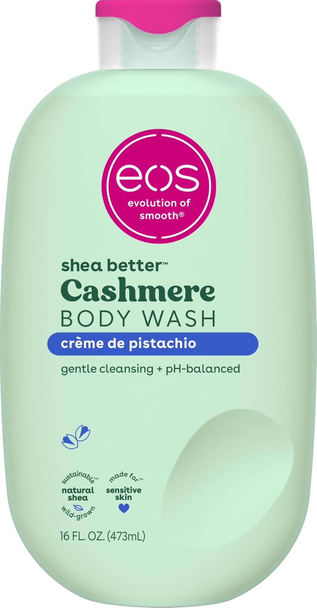 eos Body Wash, Vanilla, Moisturizing Creamy Gel Formula with Shea Butter, Glycerin, Vitamin E, pH Balanced, Sensitive Skin, Vegan, 16 fl oz