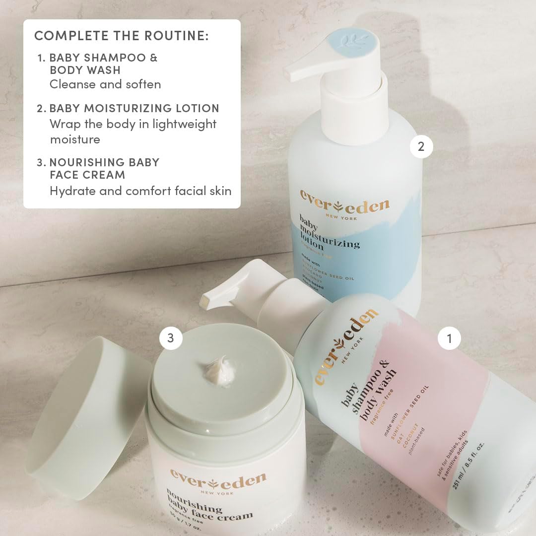 Evereden Nourishing Baby Face Cream 1.7 oz. | Non-Toxic and Fragrance-Free Baby Face Lotion | Rich, Non-Greasy Moisturizing Cream | Moisturizer with Clean Ingredients