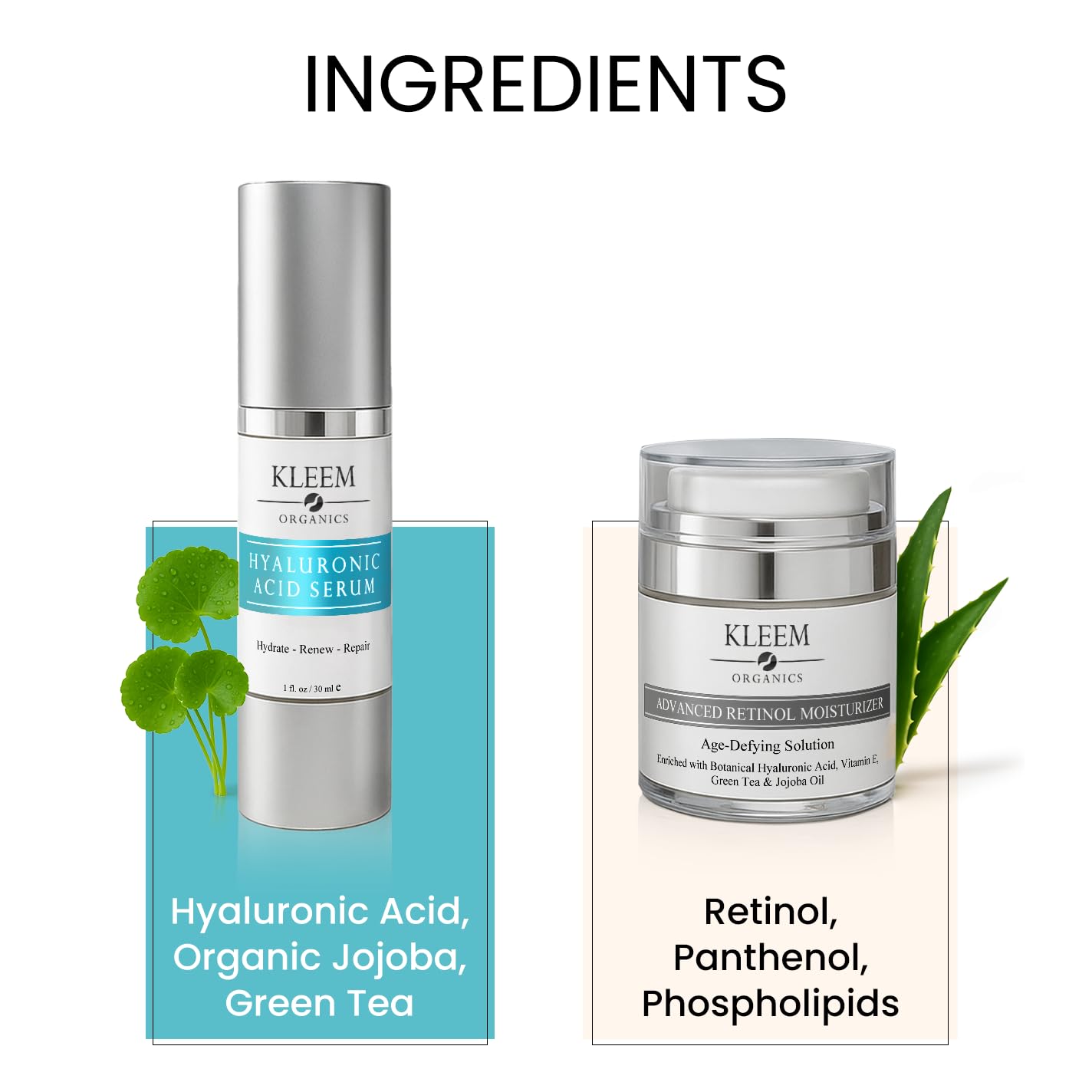 Kleem Retinol Night Cream – Anti Wrinkle Face Cream with Hyaluronic Acid & Panthenol – Anti Aging Cream for Fine Lines, Dark Spots & Uneven Skin Tone – Gentle Formula, 50ml