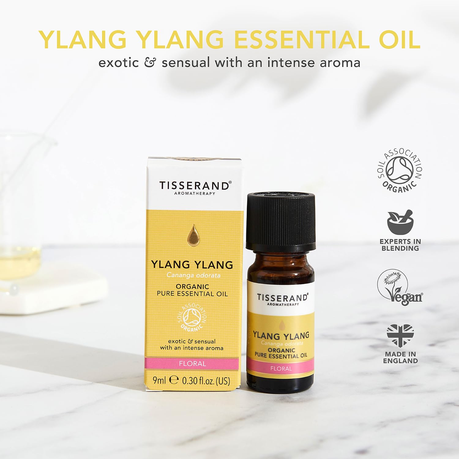 Tisserand Aromatherapy,Lavender - Organic Essential Oil,Massage Oil, Aromatherapy Oil, Skin Oil, Oil for Diffuser,100% Pure Essential Oil - 9ml