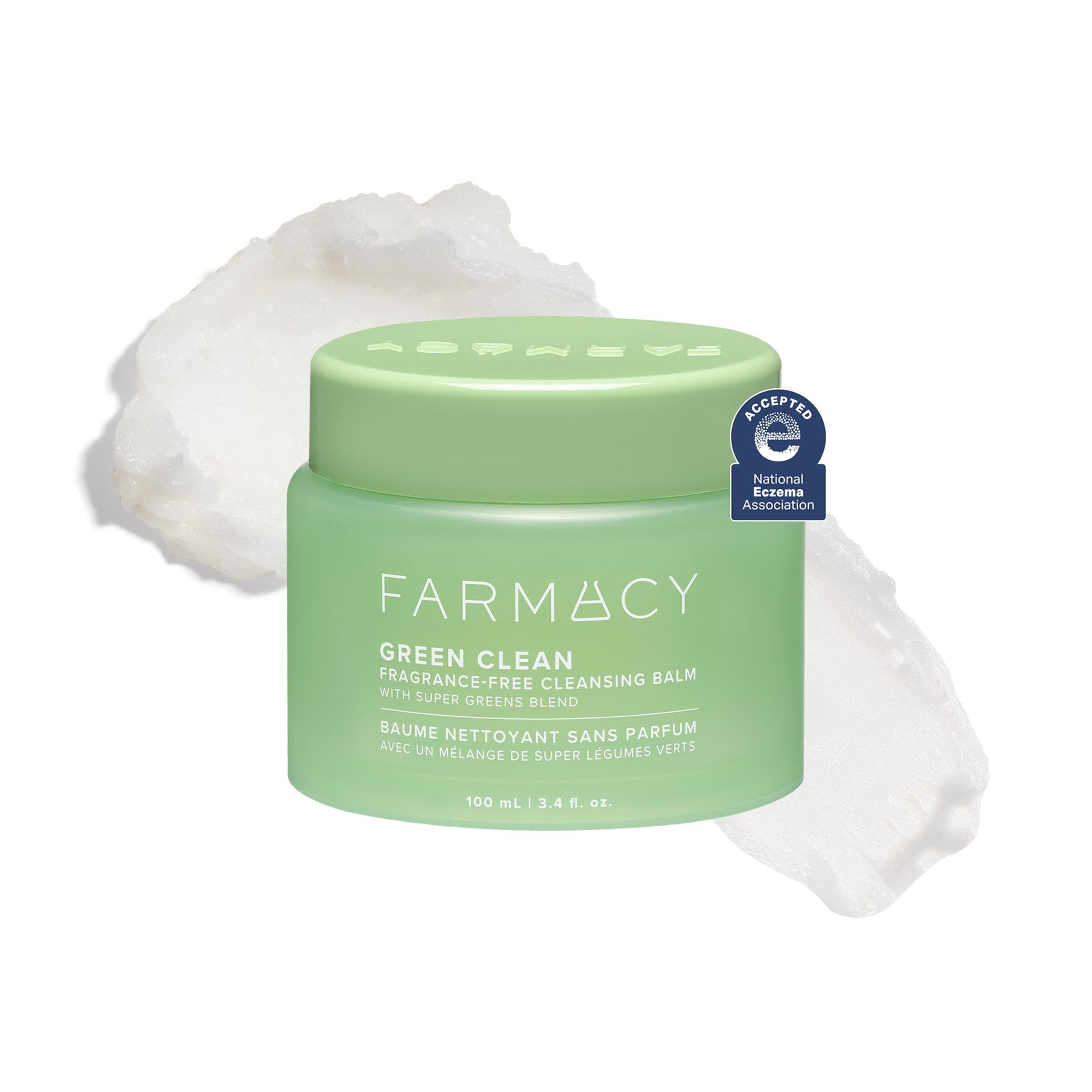 Farmacy Makeup Remover Cleansing Balm - Green Clean Waterproof Makeup Remover + Oil Based Cleanser - Gentle Exfoliating Double Cleanser - Melts From Balm to Milky Lather (30ml) Halalzen