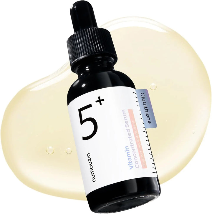 numbuzin No.5 Vitamin Concentrated Serum, Dark Spot Care, Glutathione & Vitamin Serum, Korean Skincare, Tranexamic Acid 4%, Niacinamide 5%, for a Radiant-Looking Glow 1.01 fl oz Halalzen