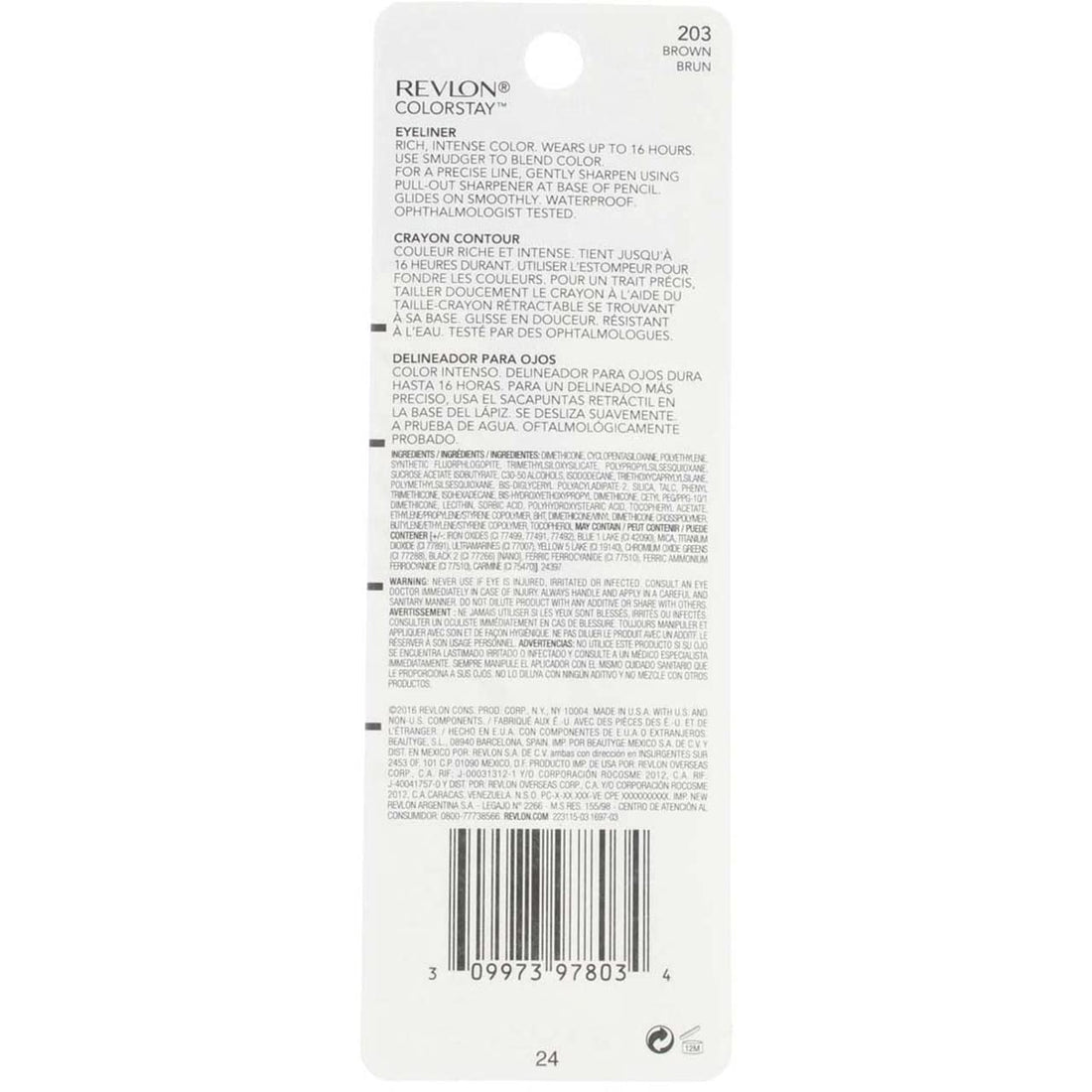 Revlon ColorStay Pencil Waterproof Eyeliner, Smudge-Proof, Eye Makeup with Built-In Sharpener, 201 Black, 2 pack