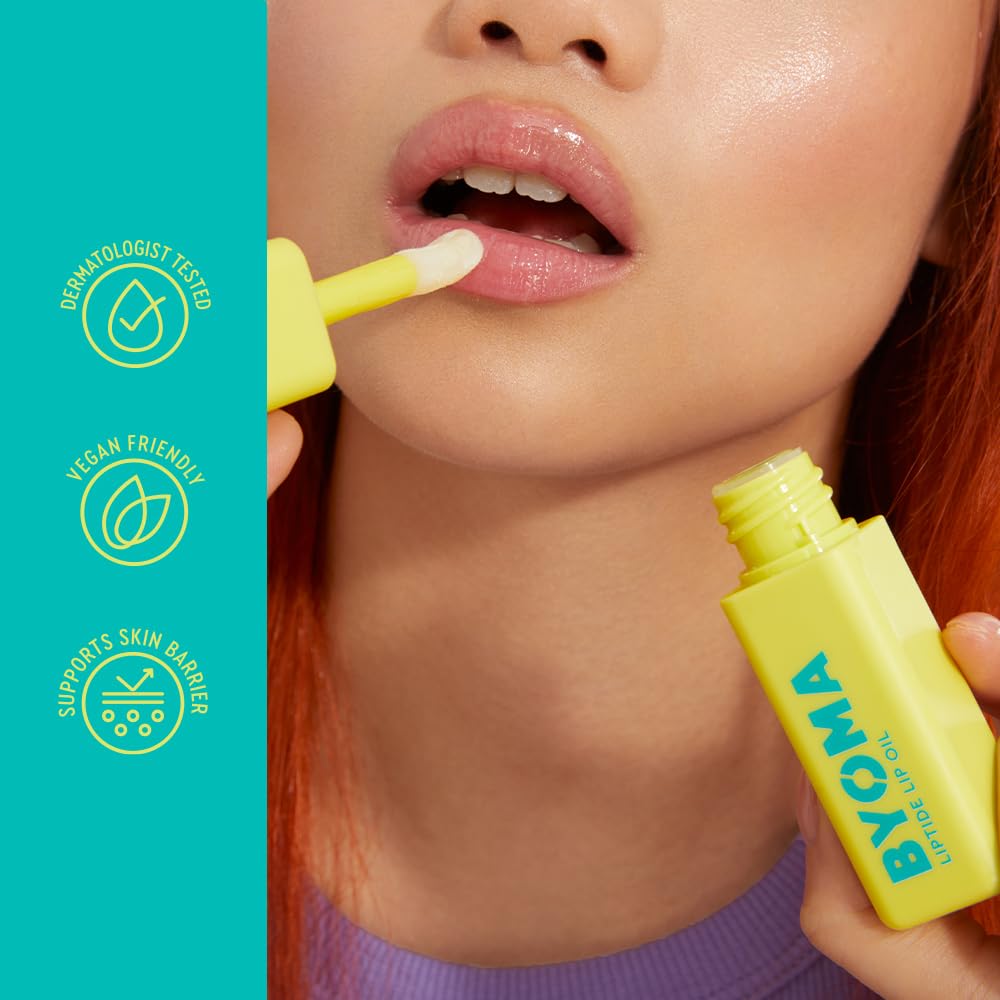 BYOMA Galactic Liptide Lip Oil (5ml) Hydrating, Plumping & Non-Sticky Gloss | Avocado Oil Formula for Soft, Fuller-Looking Lips + Exclusive Liptide Keychain | Holiday Essentials