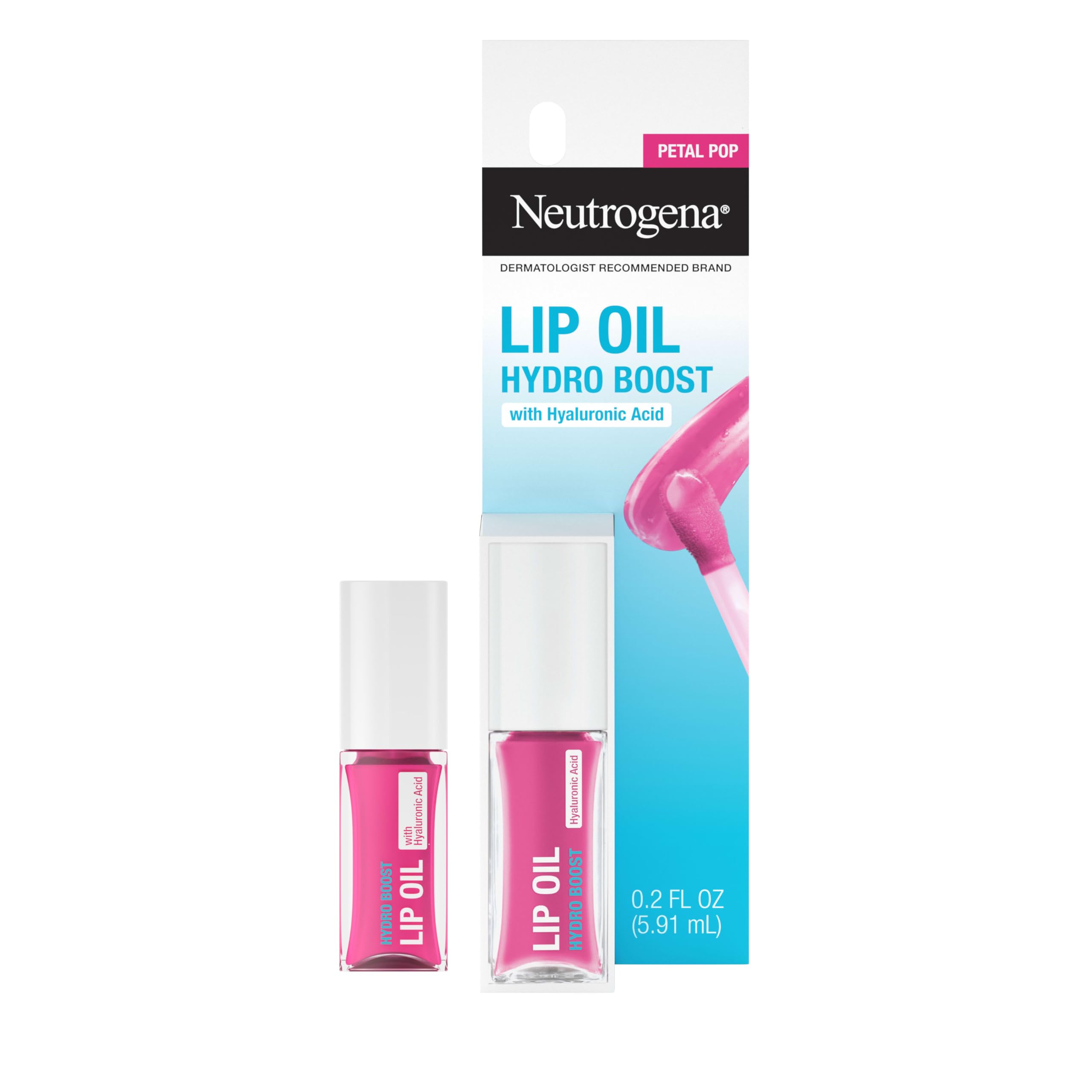 Neutrogena Hydro Boost Tinted Lip Oil with Hyaluronic Acid, Hydrating and Nourishing Lip Oil for Fuller Looking Lips, Light Pink, .2 fl. Oz Halalzen