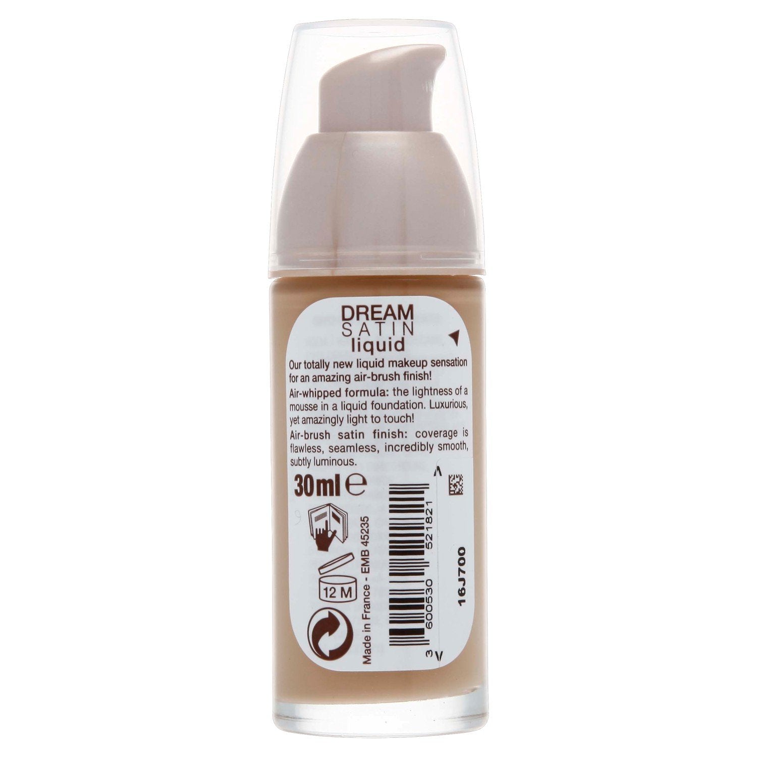 Maybelline Foundation, Dream Radiant Liquid Hydrating Foundation with Hyaluronic Acid and Collagen - Lightweight, Medium Coverage Up to 12 Hour Hydration, 30 Sand Halalzen