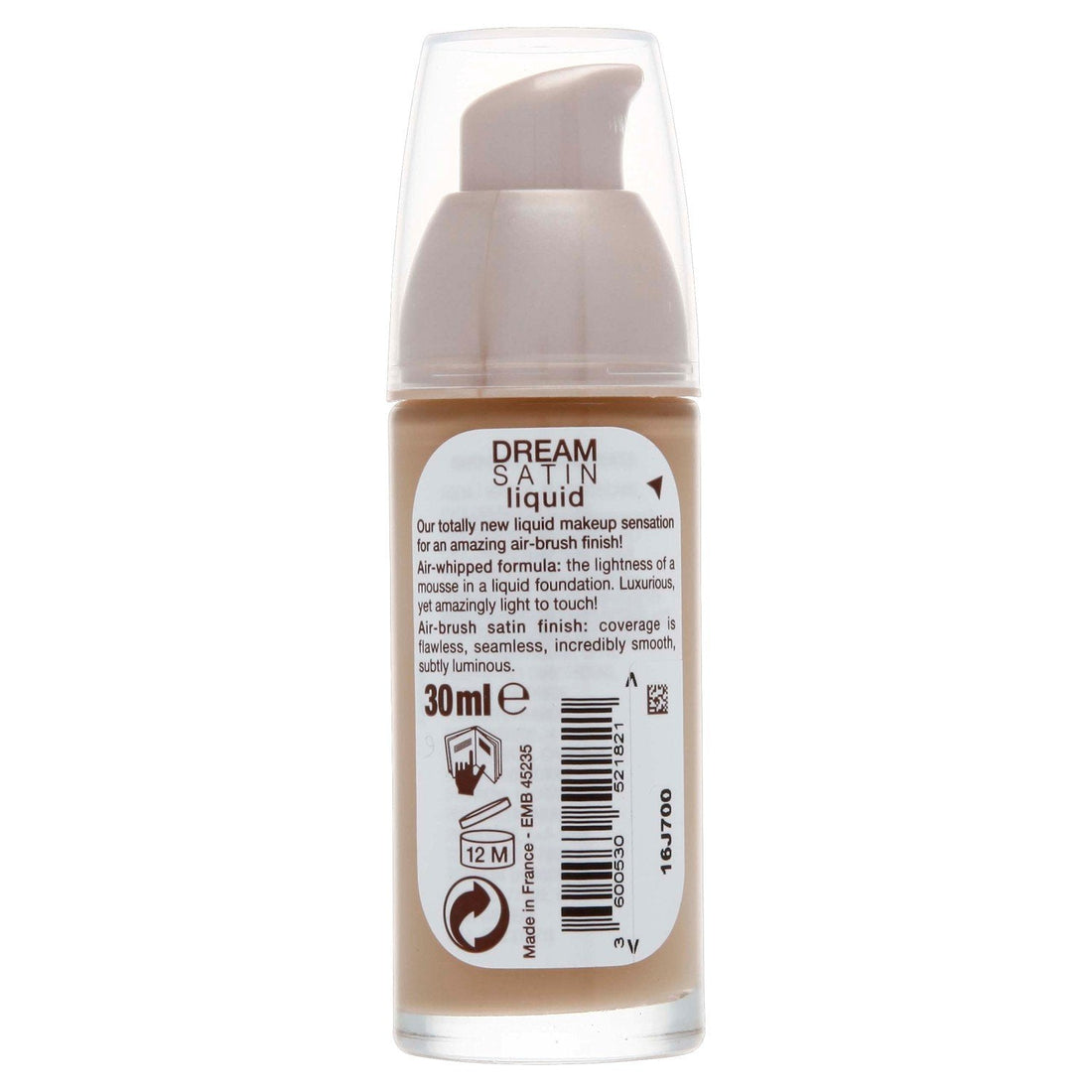 Maybelline Foundation, Dream Radiant Liquid Hydrating Foundation with Hyaluronic Acid and Collagen - Lightweight, Medium Coverage Up to 12 Hour Hydration, 30 Sand Halalzen