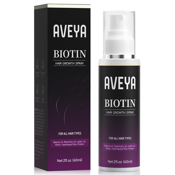 AVEYA Hair Growth Serum, for Women & Men infused with Rosemary Oil,Batana Oil&Biotin for Scalp – Strengthens,Thickens&Accelerates Hair Care - Non-Greasy,Helps Prevent Hair Thinning & Hair Loss – 60ml