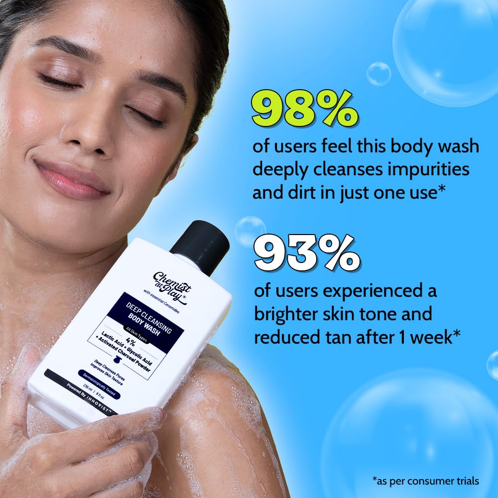 Chemist at Play Brightening Body Wash | Alpha Arbutin & Vitamin C | Fades Dark Spots & Evens Skin Tone | Glycolic Acid | Sulphate Free | 236ml