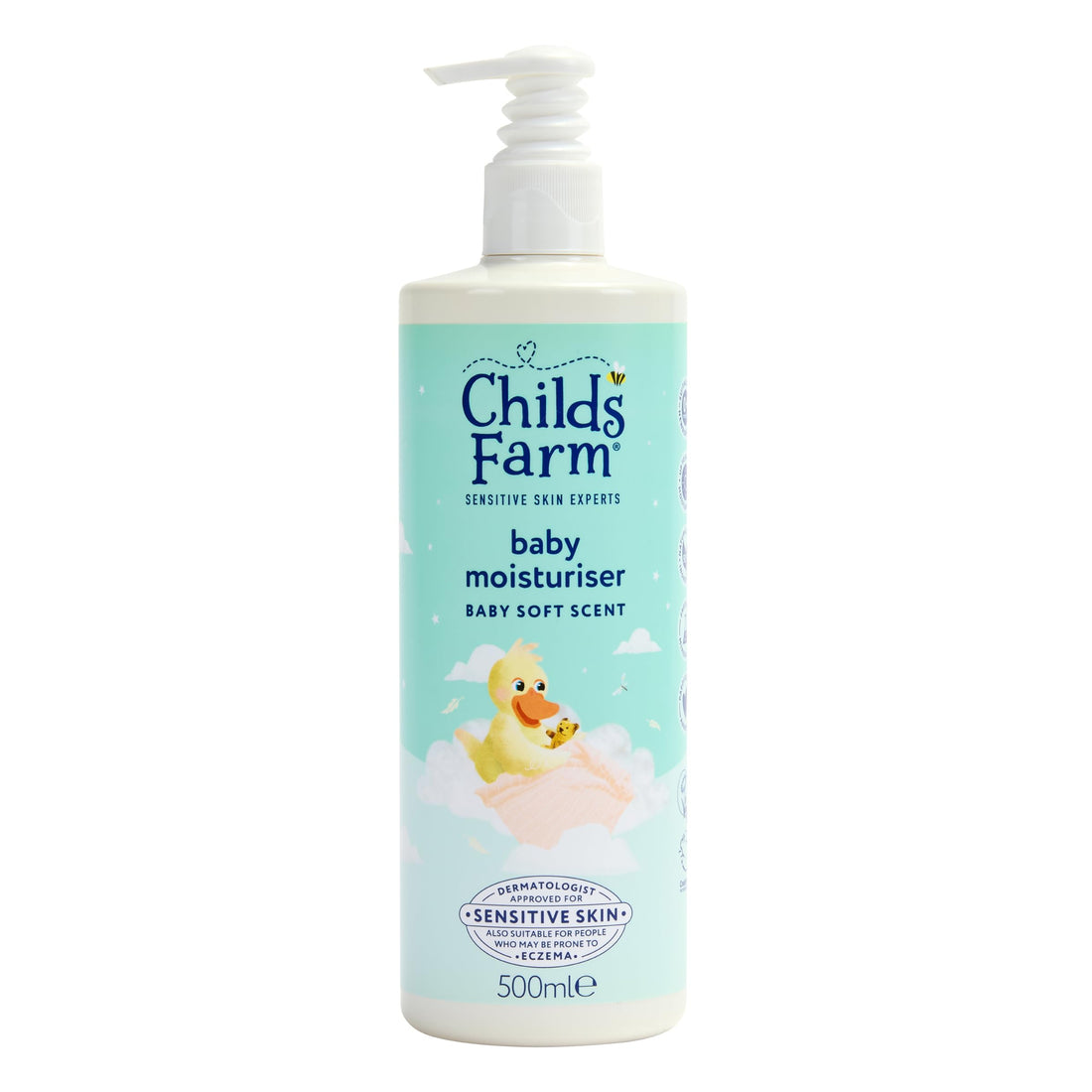 Childs Farm Baby Moisturiser, Baby Soft Scent | Moisturising & Hydrating | Suitable for Newborns with Dry, Sensitive Skin, 500ml