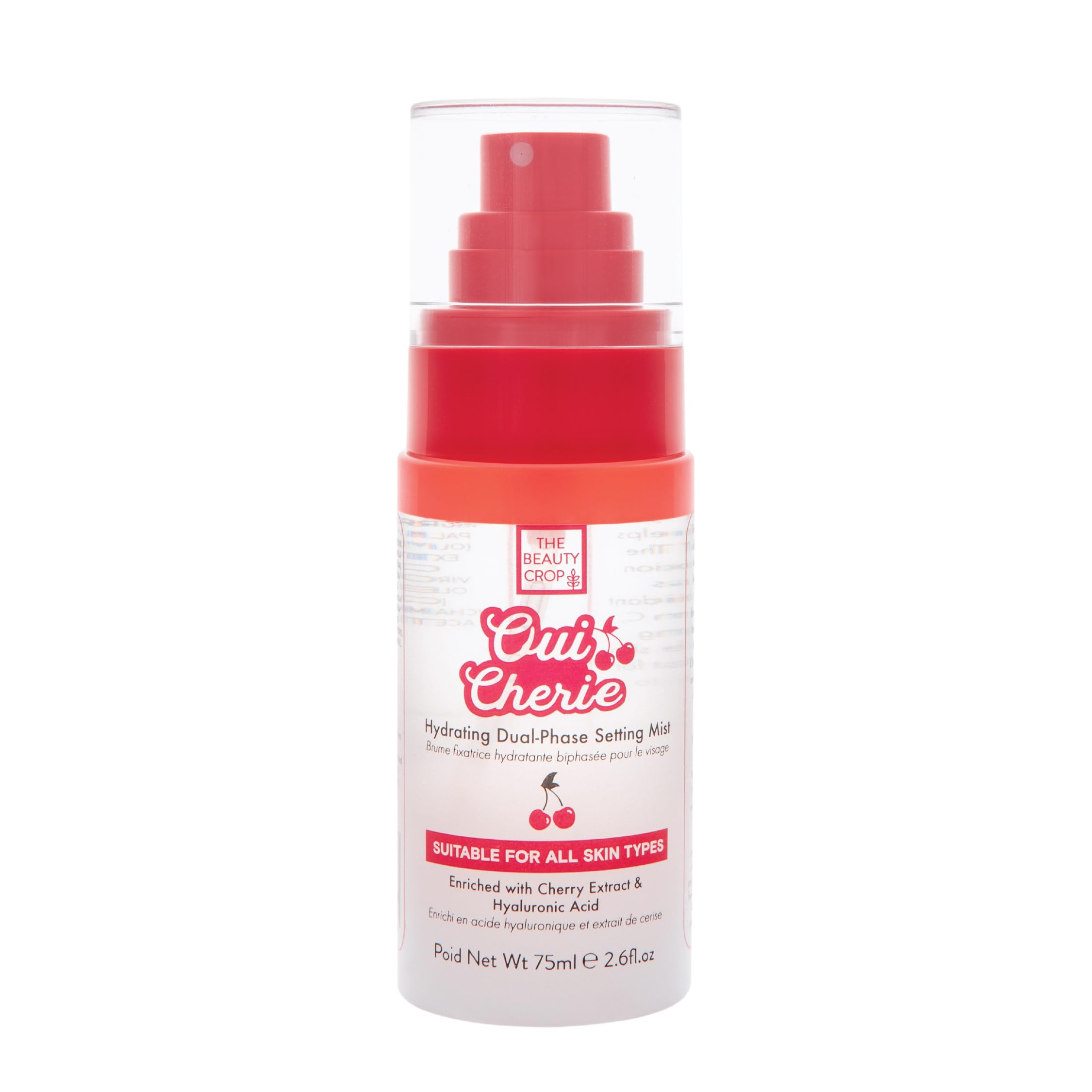 The Beauty Crop Oui Cherie Mist - Hydrating Dual-Phase Setting Spray with Cherry Extract and Hyaluronic Acid, Vegan Friendly - 100 ml Halalzen