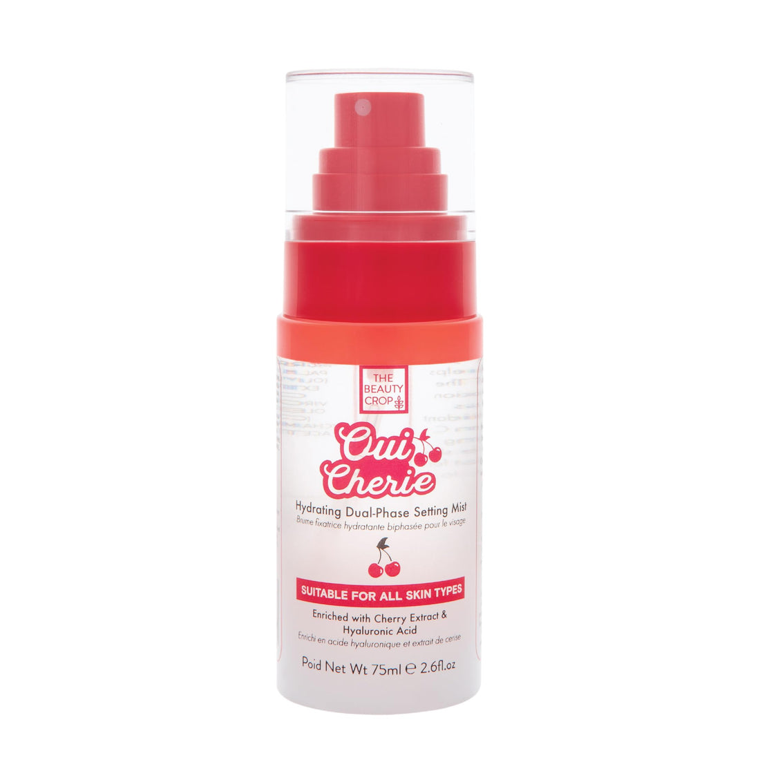 The Beauty Crop Oui Cherie Mist - Hydrating Dual-Phase Setting Spray with Cherry Extract and Hyaluronic Acid, Vegan Friendly - 100 ml Halalzen