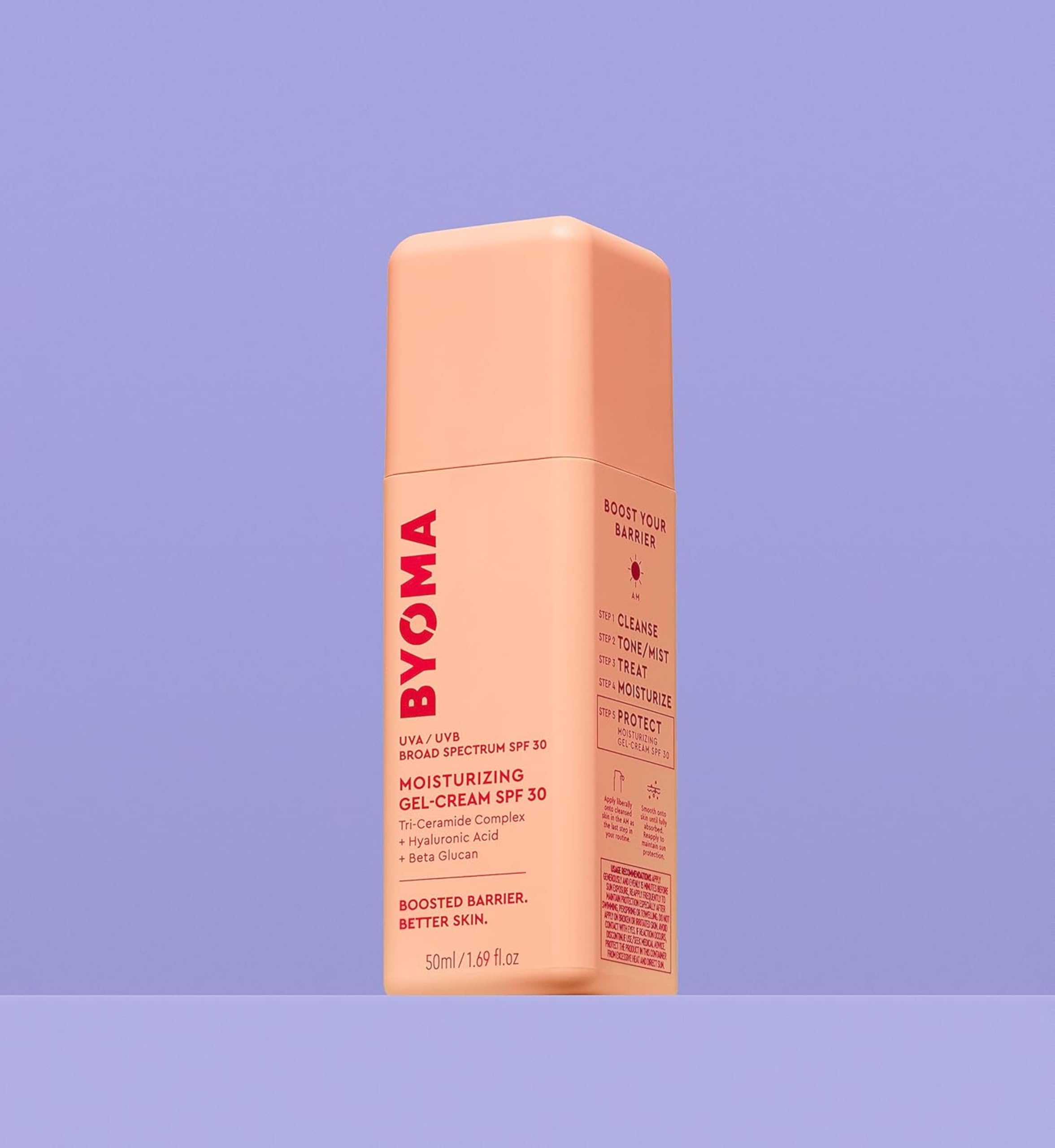 BYOMA Moisturising Gel Cream (50ml) Lightweight Oil Free Daily Moisturiser with Barrier Repair, Niacinamide and Green Tea, for All Skin Types - Alcohol Free, Vegan