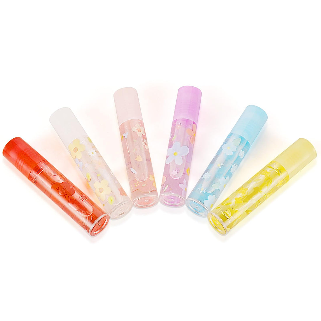 AOOWU 6 Pcs Hydrating Lip Oil Set, Fruit-Flavored Plumping Lip Oil, Long Lasting Lip Glow Balm Lip Care, Transparent Moisturizing No-Sticky Lip Gloss(Peaches,Orange,Avocado,Strawberry,Grape,Cherry)8ML
