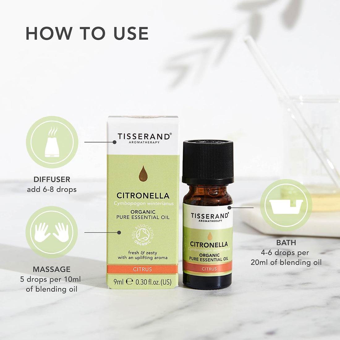 Tisserand Aromatherapy,Lavender - Organic Essential Oil,Massage Oil, Aromatherapy Oil, Skin Oil, Oil for Diffuser,100% Pure Essential Oil - 9ml