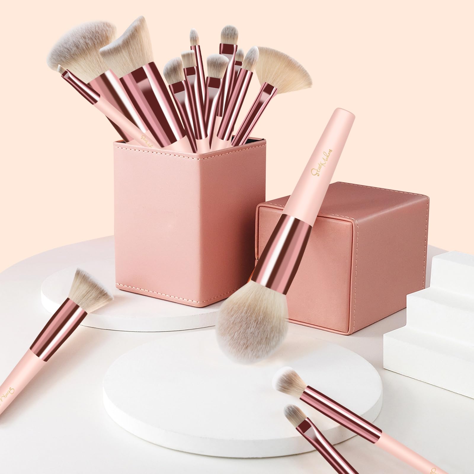 Makeup Brushes 10Pcs Marble Makeup Brush Set Foundation Powder Blush Blending Eyeshadow Brushes Sets Halalzen