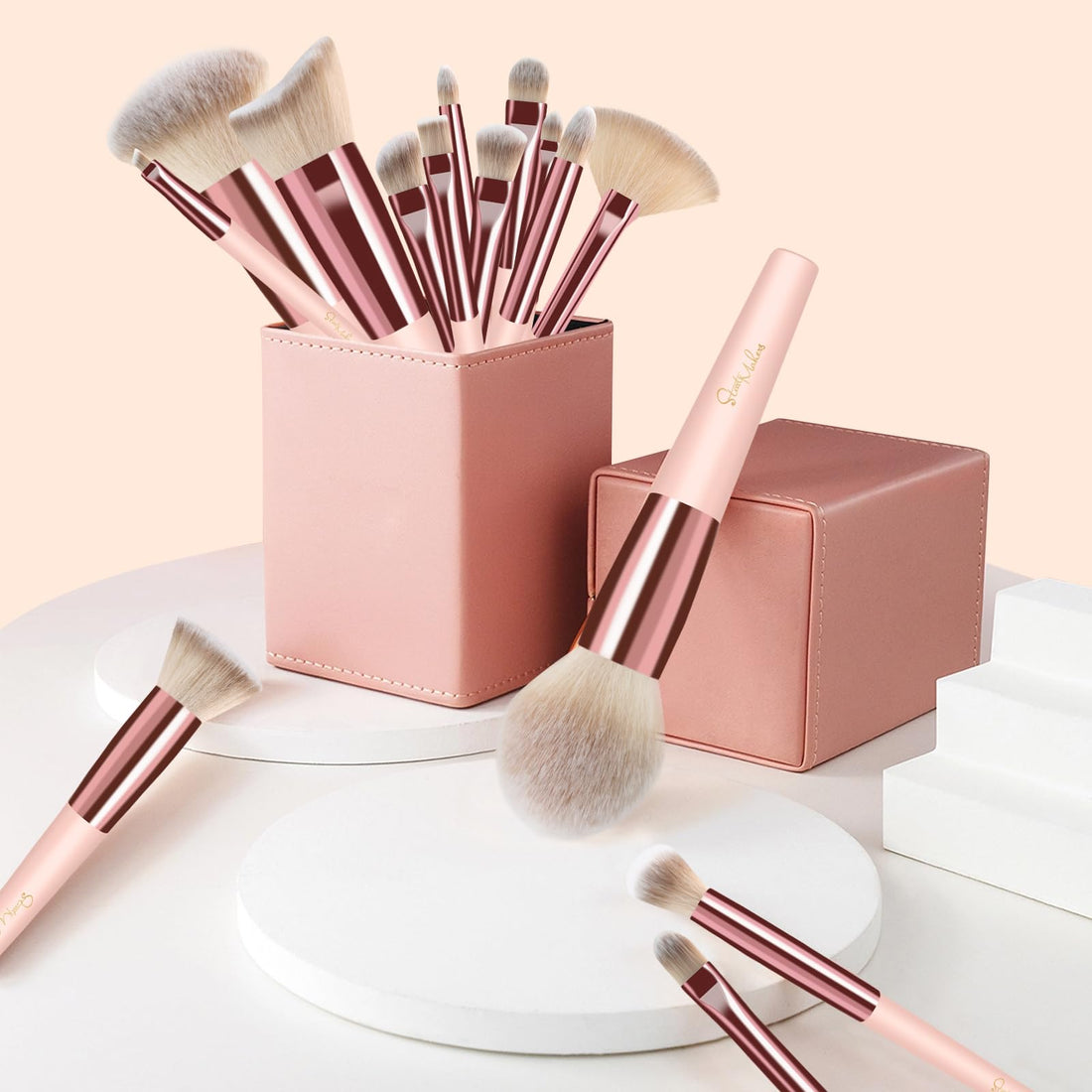 Makeup Brushes 10Pcs Marble Makeup Brush Set Foundation Powder Blush Blending Eyeshadow Brushes Sets Halalzen