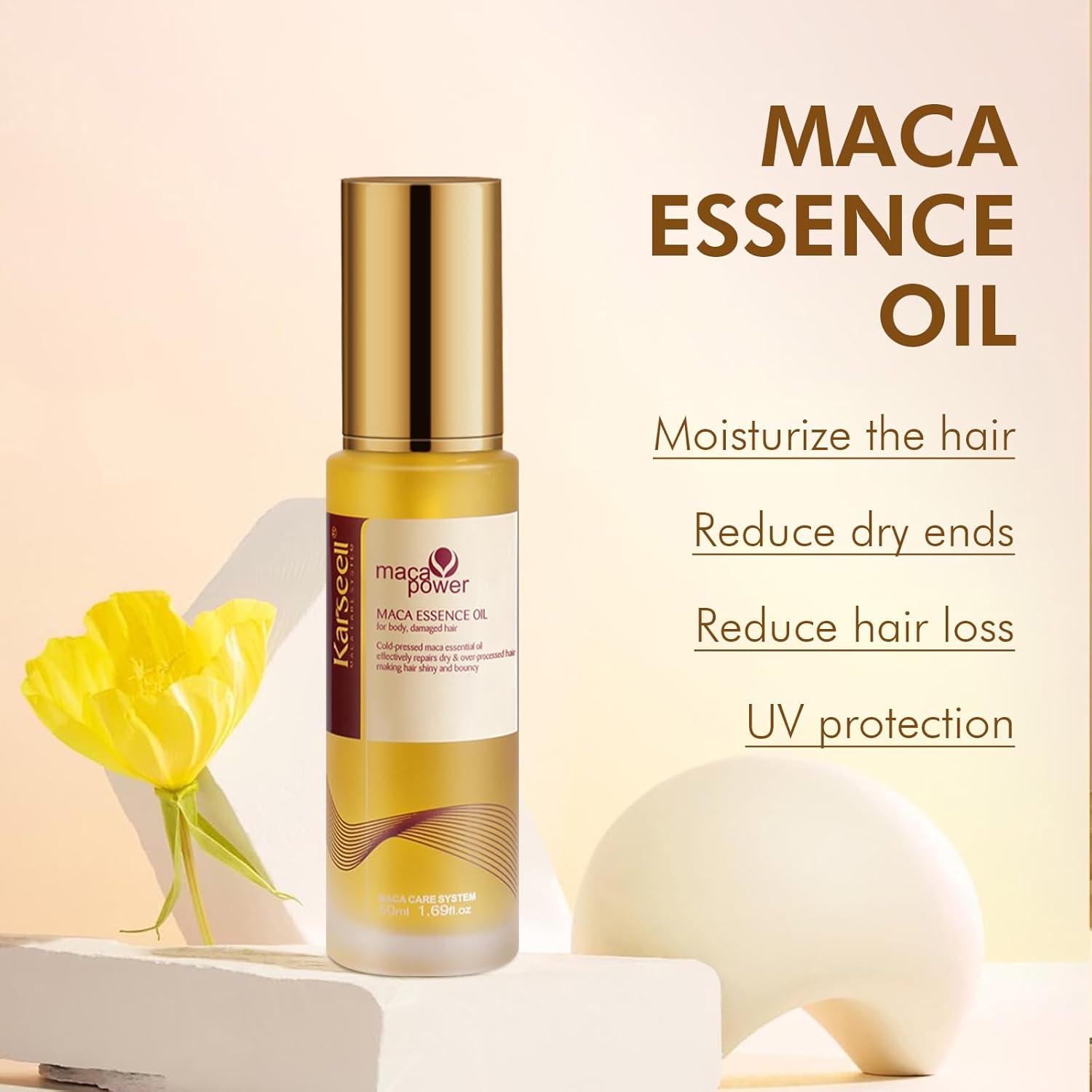 Karseell Moroccan Argan Oil for Hair Healing Cold Pressed Weightless Argan Oil Hair Serum for Dry Damaged Hair 50ml Halalzen