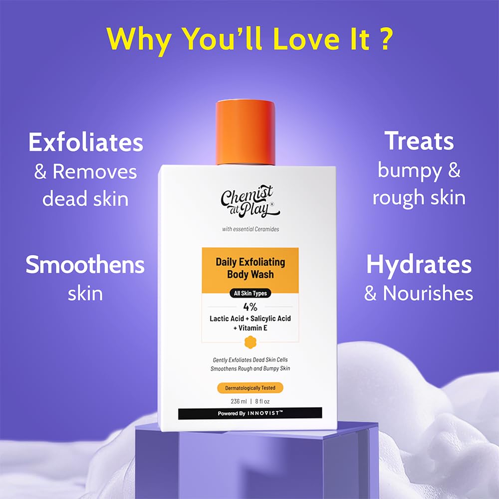 Chemist at Play Brightening Body Wash | Alpha Arbutin & Vitamin C | Fades Dark Spots & Evens Skin Tone | Glycolic Acid | Sulphate Free | 236ml