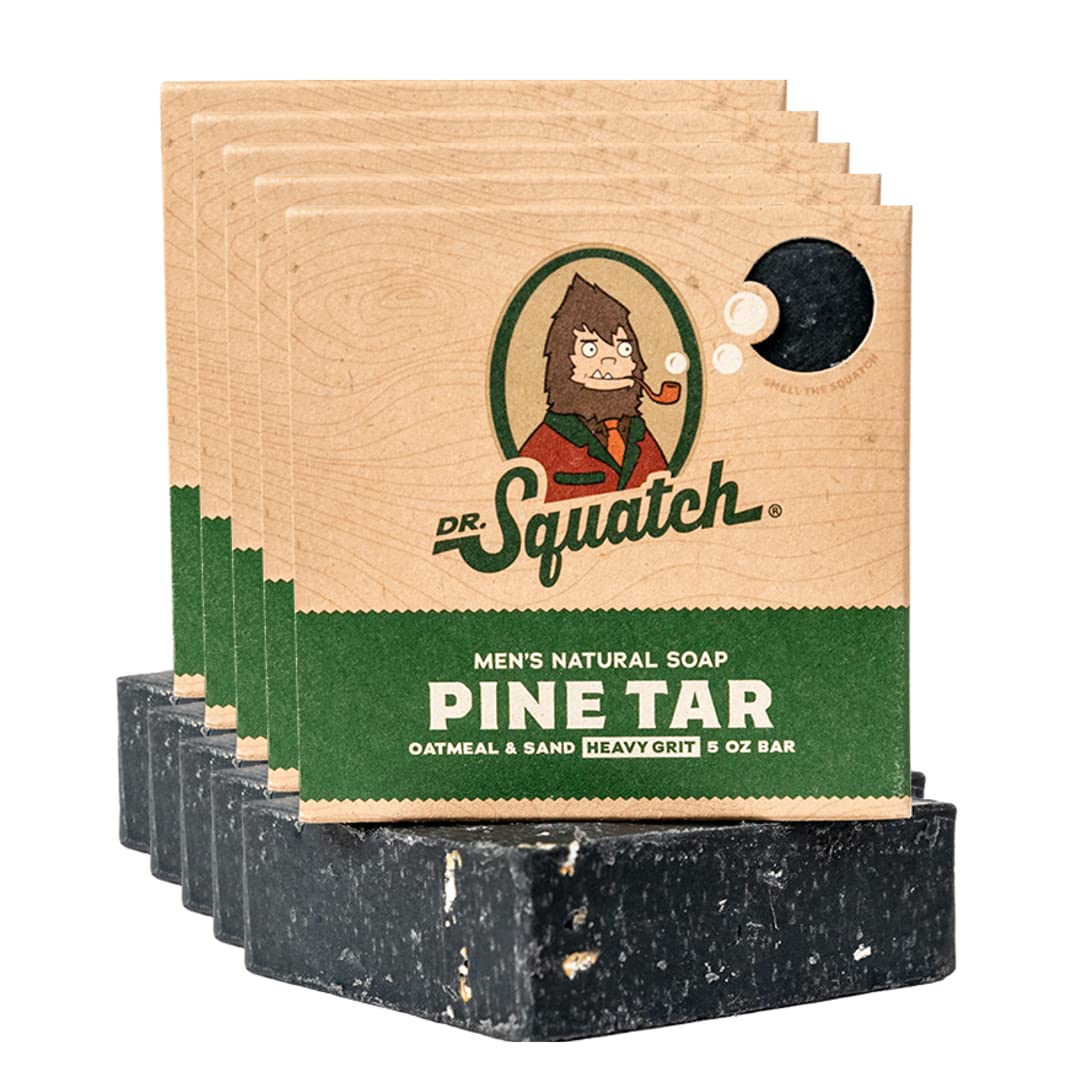 Dr. Squatch Natural Men’s Bar Soap - Cold Process Body Soap Bar with Natural Oils - Gifts for Men - Fresh Falls (5 oz, 5-Pack)
