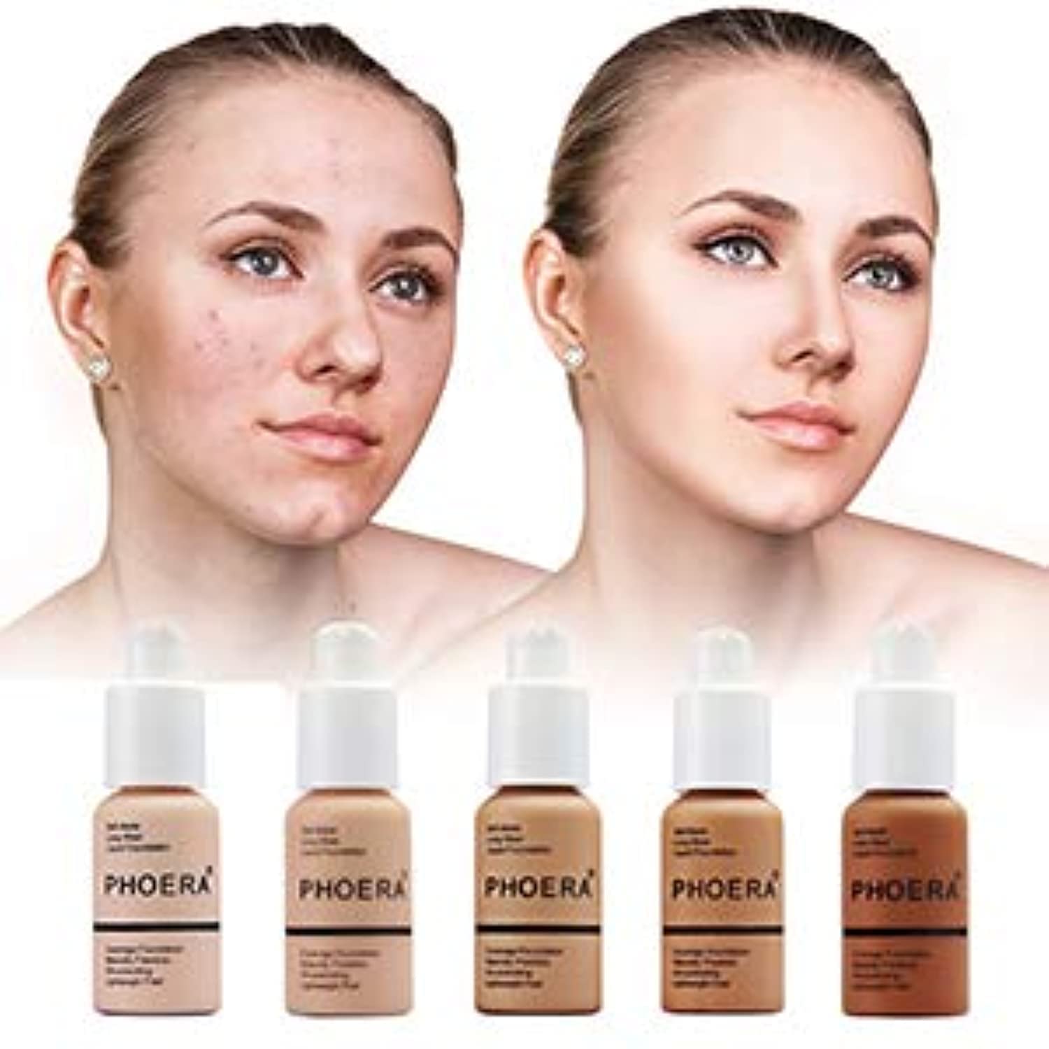 Aquapurity Phoera® Full Coverage Foundation Soft Matte Oil Control Concealer 30ml Long Lasting Flawless Cream Smooth (102 NUDE) Halalzen