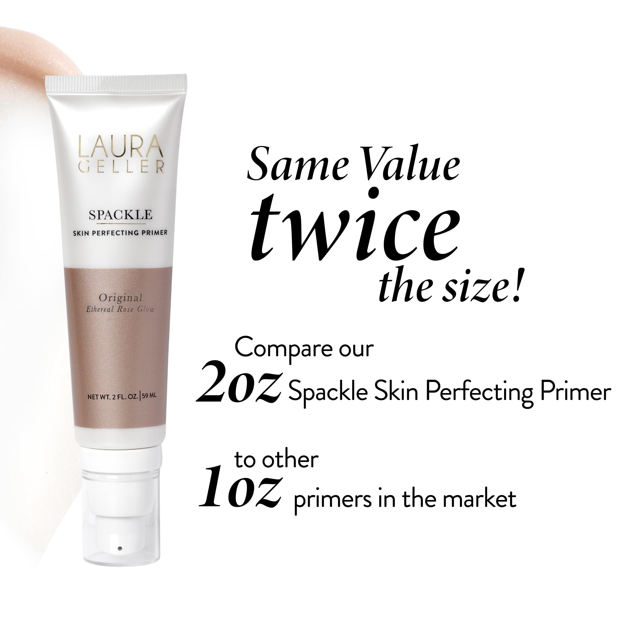 LAURA GELLER NEW YORK Spackle Primer - Diamond - Super-Size 2 Fl Oz - Hyaluronic Acid Makeup Primer for Mature Skin Halalzen