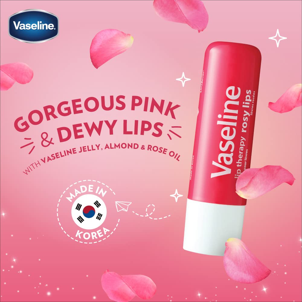 Vaseline Lip Therapy Stick | Original Petroleum Jelly Vaseline Lip Balm for Soft Lips | 4.8g each (4 Pack) Halalzen