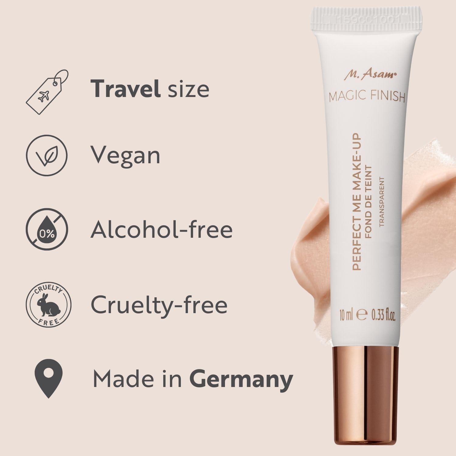 M. Asam Magic Finish Perfect Me Primer Sample (Tube 10ml) - Make-Up Hydrating Face Foundation Primer For A Flawless Skin, Ideal For Touch Ups, With Blurring Effect, Matches Various Skin Tones Halalzen