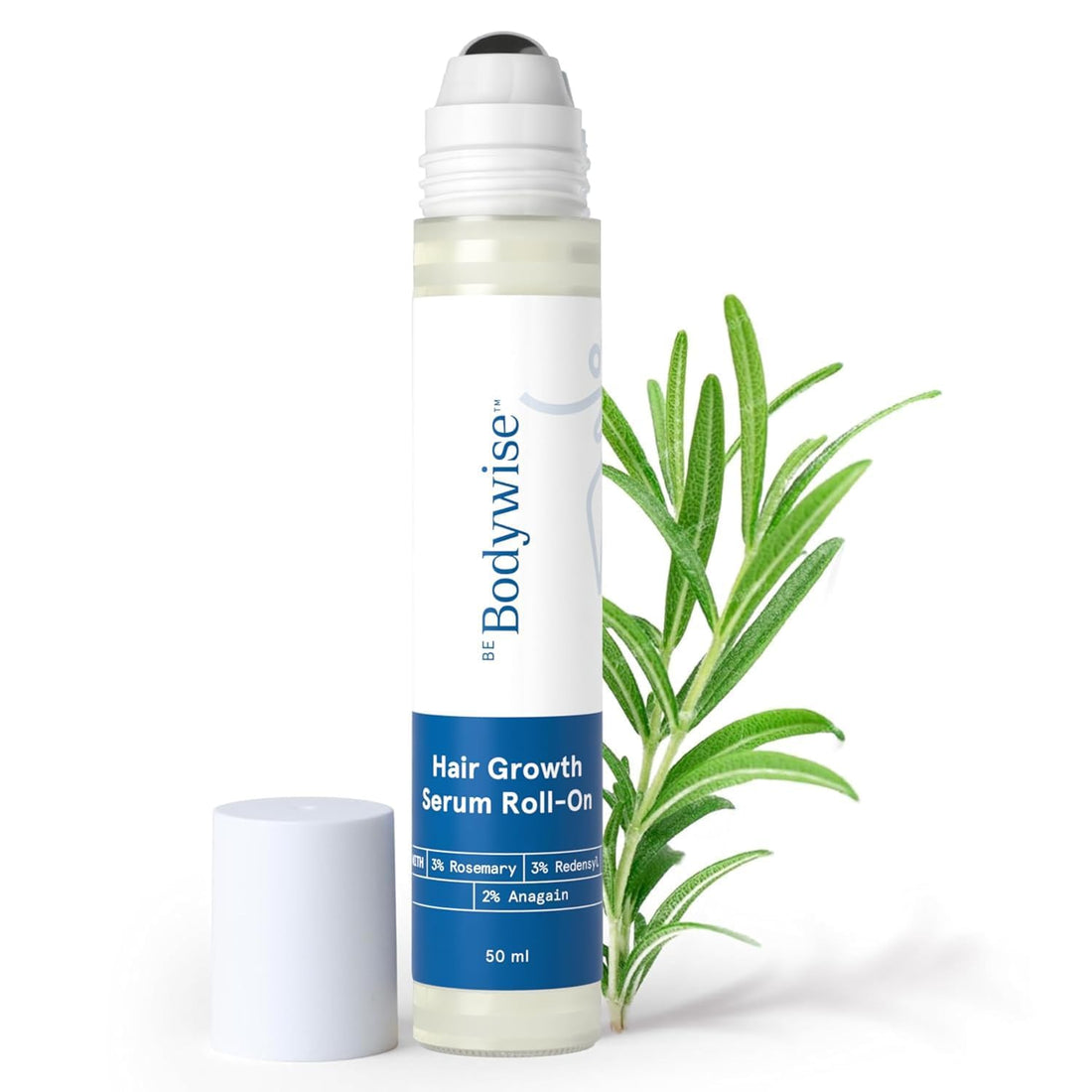 Be Bodywise Rosemary Hair Growth Serum (Roll On) | 3% Redensyl & 2% Anagain | Hair fall control serum for Women & Men | Promotes Hair Growth & Stimulates Hair Follicles | For All Hair Types | 25ml