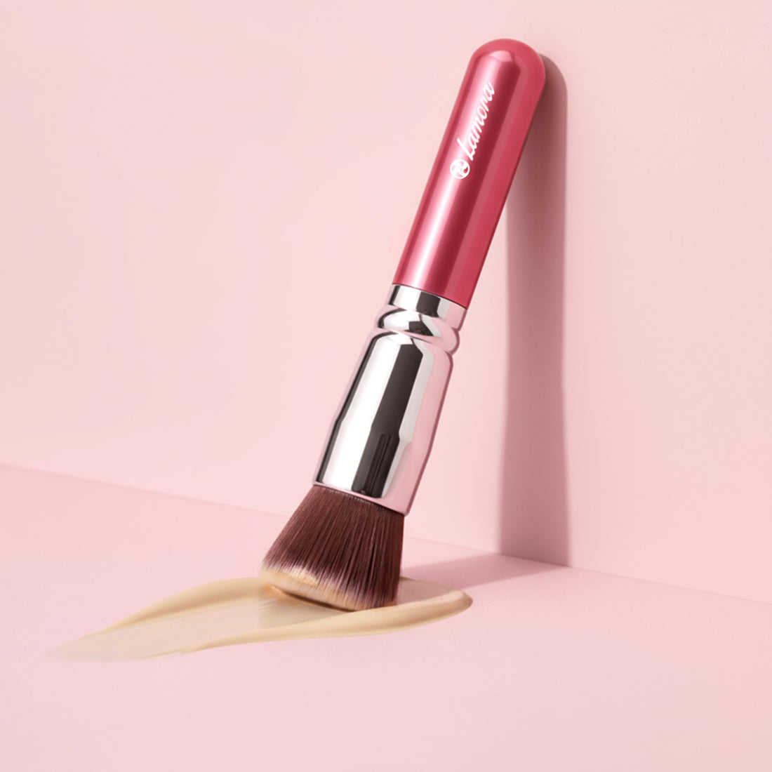 LAMORA Concealer Makeup Brush Under Eye - Angled Flat Top Kabuki Nose Contour Brush - Ideal for Concealing Blending Setting Buffing with Powder Liquid Cream Cosmetic - Small Makeup Foundation Brush Halalzen