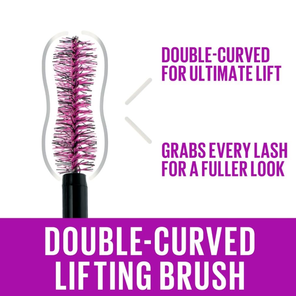 Maybelline New York The Falsies Lash Lift Intense Mascara, Double Curved Brush for More Depth and Dramatic Volumised Length That Looks Like a Professional Lash Salon Service, Ultra Black Halalzen