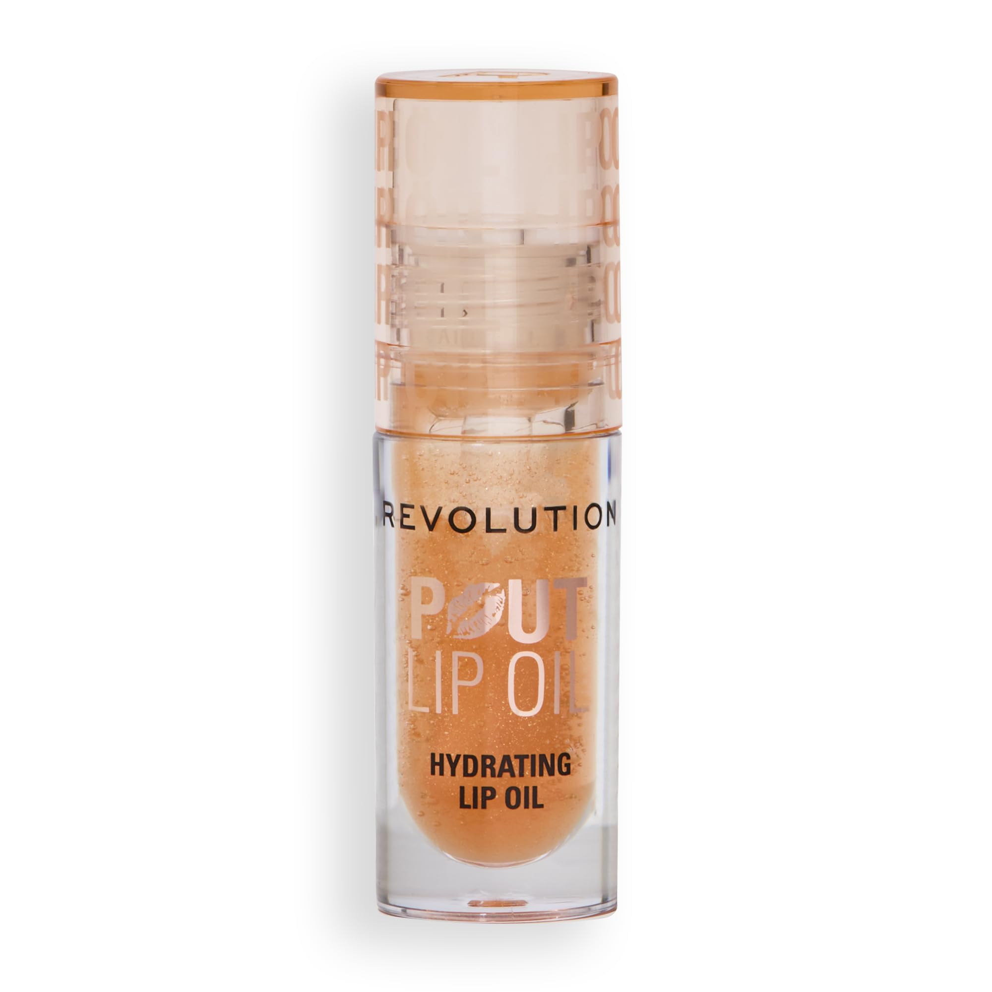 Revolution, Pout Lip Oil, Nourishing Tinted Lip Oil, High Shine, Non-Sticky Finish, Vegan & Cruelty-Free, Glam Pink Shimmer, 4ml